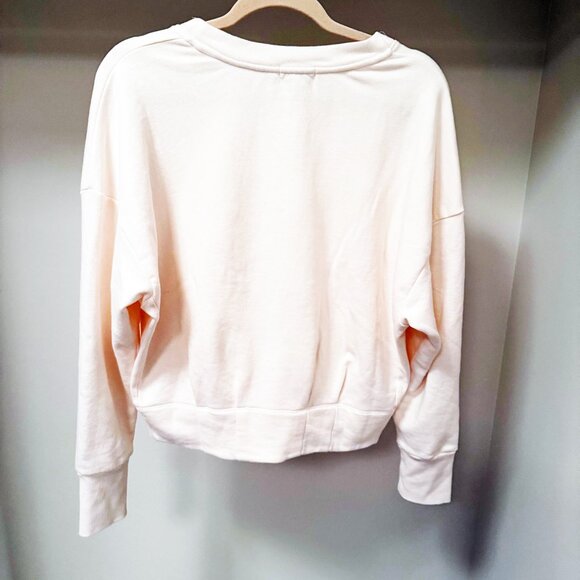 Evereve Baylor Corset Sweatshirt, Size M, Ivory/Off White - Picture 7 of 9